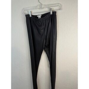 Alice + Olivia Black Faux Leather Leggings Pants Stretch Pull On‎ Womens
